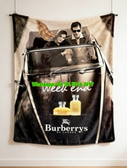 Burberrys Weekend Vintage Car Print Flannel Throw Blanket for Sofa & Wall Decor B101